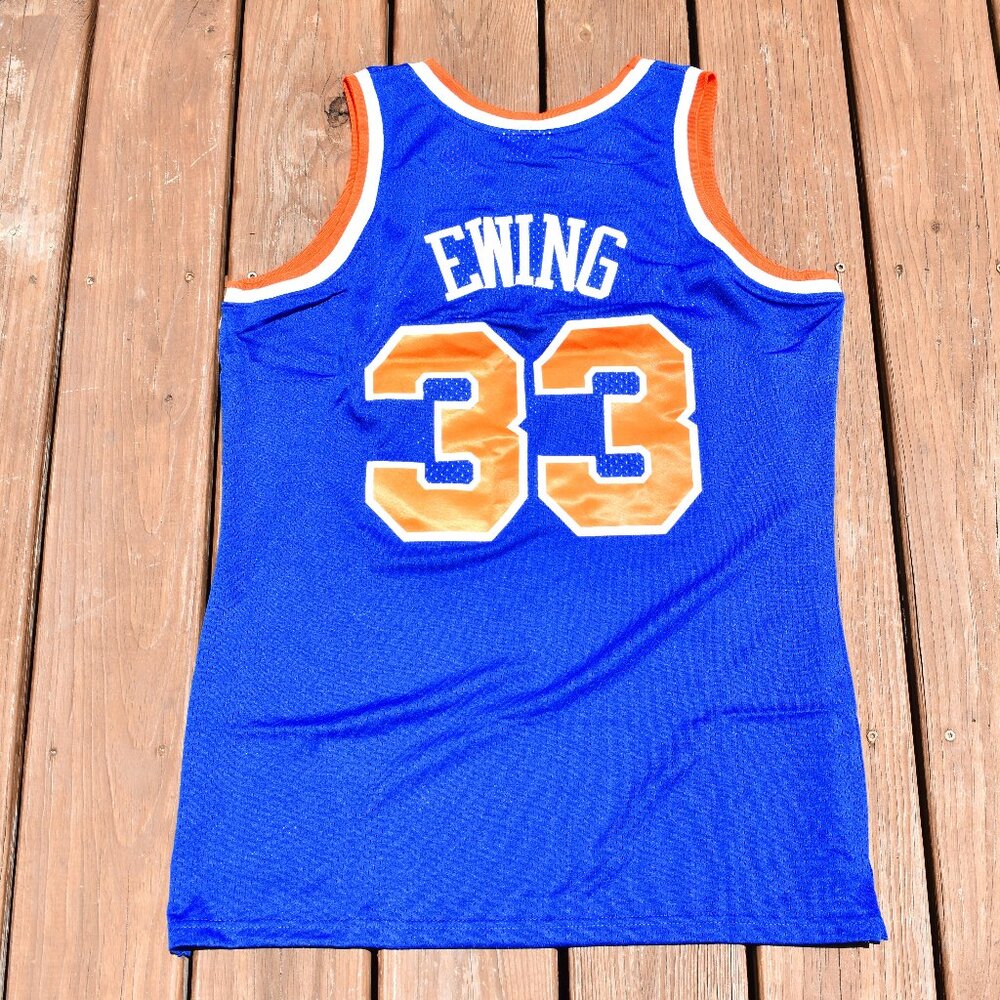 New! Patrick Ewing New York Knicks Blue Home Basketball Jersey Adult Men's Small